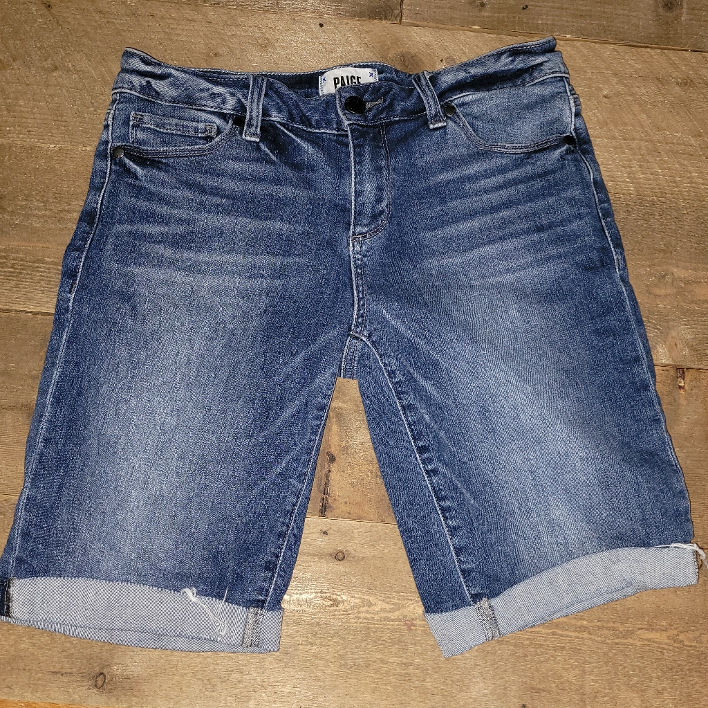 Paige Jax Denim Knee Shorts